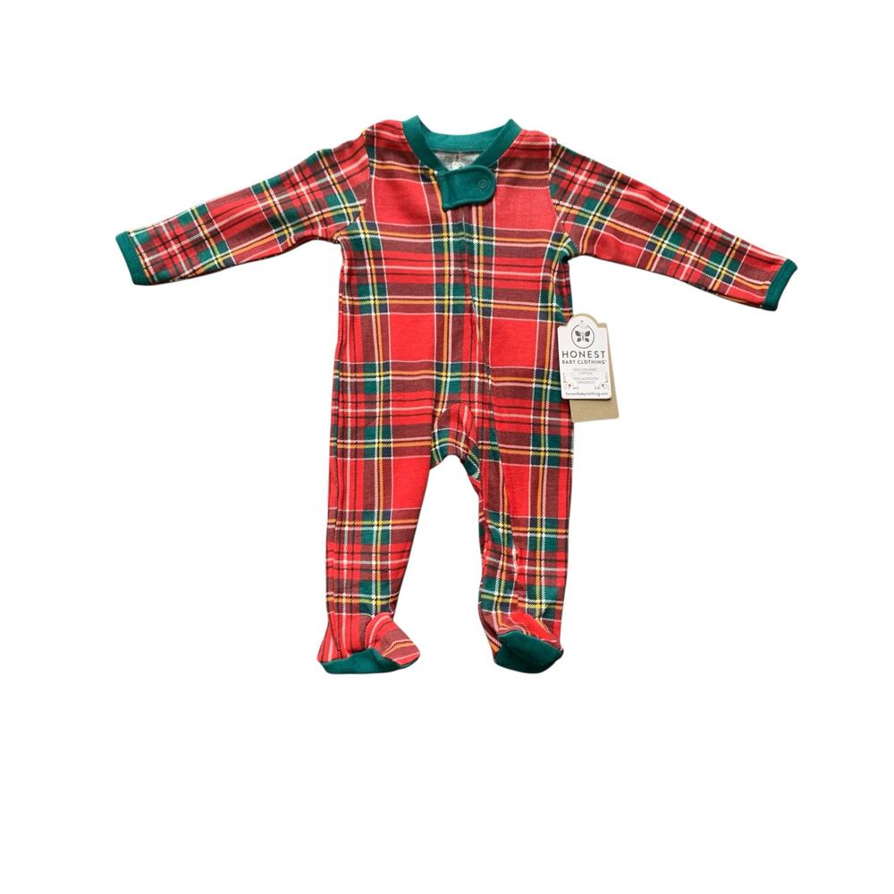 Honest Co NWT Plaid Organic Cotton Footy